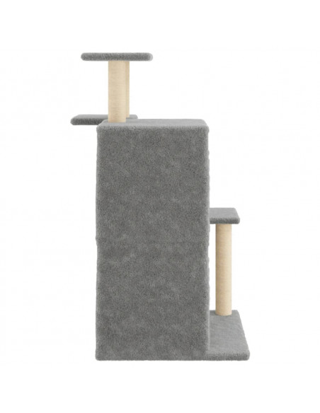 Albero per Gatti con Tiragraffi in Sisal Grigio Chiaro 97 cm