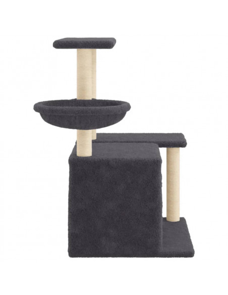 Albero per Gatti con Tiragraffi in Sisal Grigio Scuro 83 cm