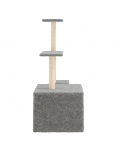 Albero per Gatti con Tiragraffi in Sisal Grigio Chiaro 110 cm