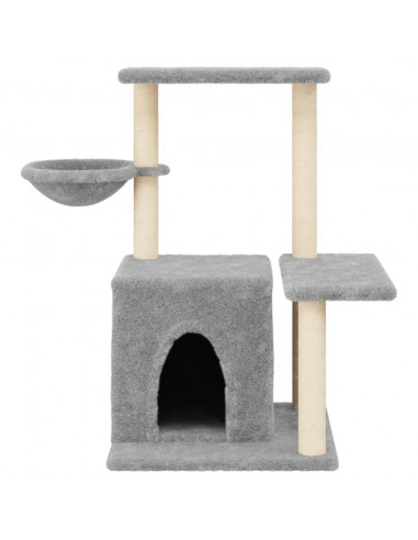 Albero per Gatti con Tiragraffi in Sisal Grigio Chiaro 83 cm