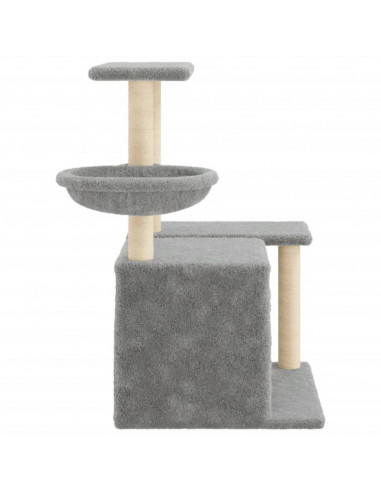 Albero per Gatti con Tiragraffi in Sisal Grigio Chiaro 83 cm