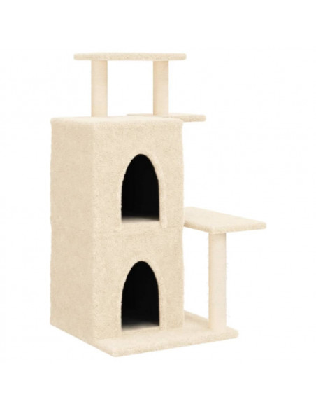 Albero per Gatti con Tiragraffi in Sisal Crema 97 cm