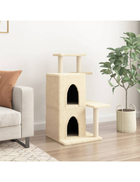 Albero per Gatti con Tiragraffi in Sisal Crema 97 cm