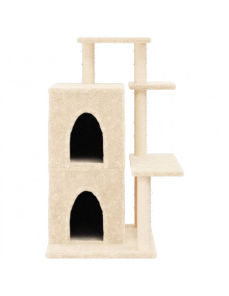 Albero per Gatti con Tiragraffi in Sisal Crema 97 cm