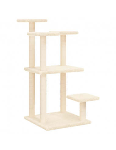 Pali Tiragraffi per Gatti con Piattaforme Crema 98,5 cm