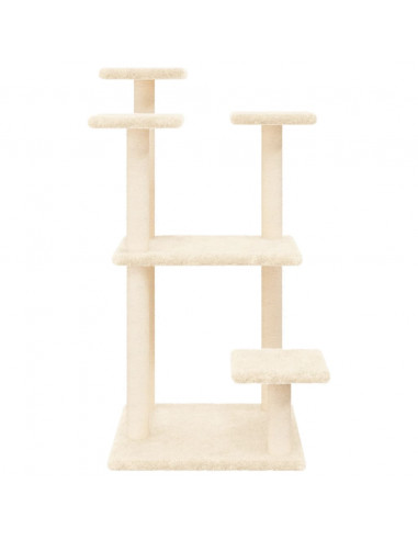 Pali Tiragraffi per Gatti con Piattaforme Crema 98,5 cm