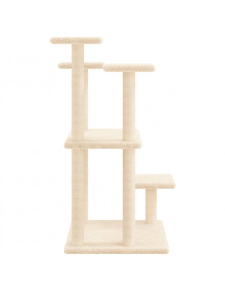 Pali Tiragraffi per Gatti con Piattaforme Crema 98,5 cm