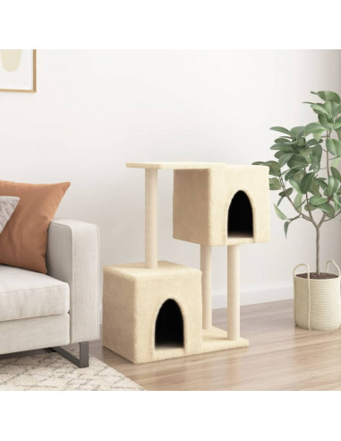 Albero per Gatti con Tiragraffi in Sisal Crema 86 cm