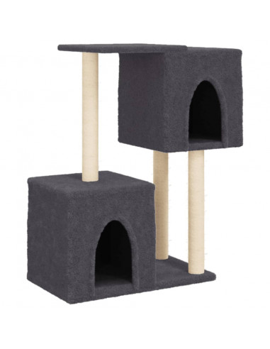 Albero per Gatti con Tiragraffi in Sisal Grigio Scuro 86 cm