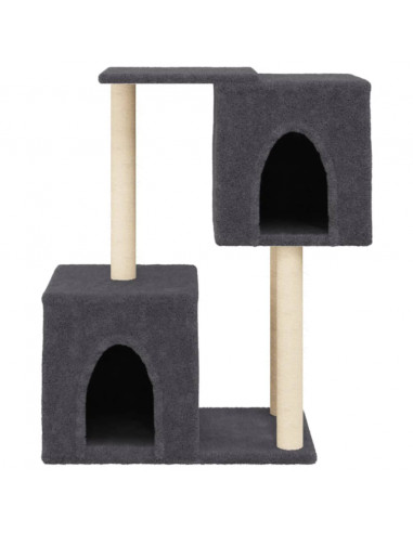 Albero per Gatti con Tiragraffi in Sisal Grigio Scuro 86 cm