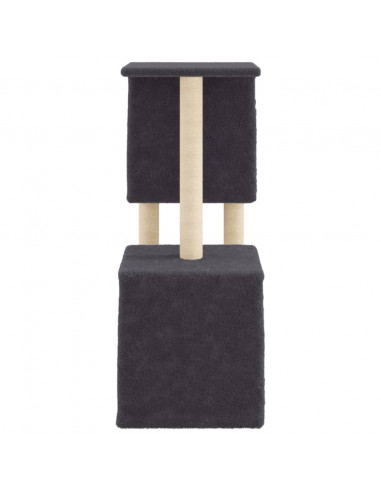 Albero per Gatti con Tiragraffi in Sisal Grigio Scuro 86 cm