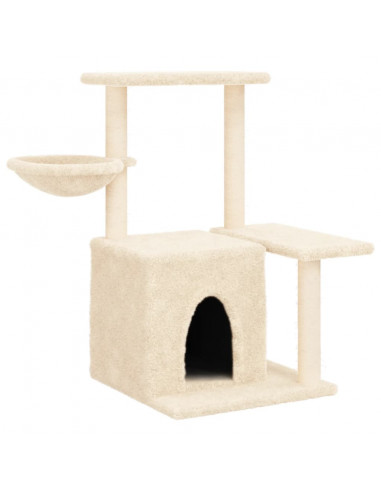 Albero per Gatti con Tiragraffi in Sisal Crema 83 cm