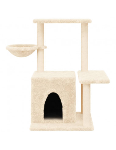 Albero per Gatti con Tiragraffi in Sisal Crema 83 cm