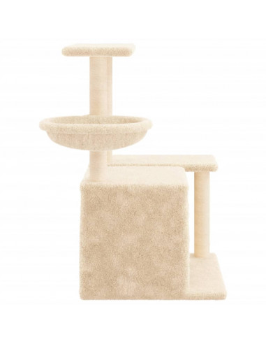Albero per Gatti con Tiragraffi in Sisal Crema 83 cm
