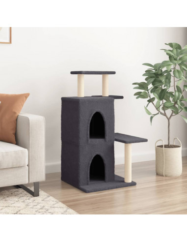 Albero per Gatti con Tiragraffi in Sisal Grigio Scuro 97 cm