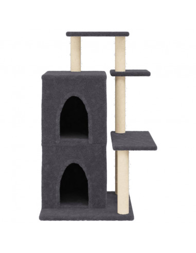 Albero per Gatti con Tiragraffi in Sisal Grigio Scuro 97 cm