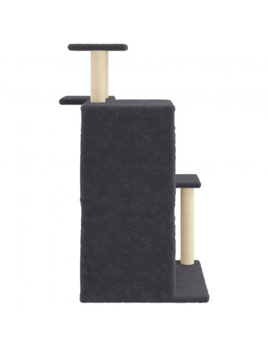 Albero per Gatti con Tiragraffi in Sisal Grigio Scuro 97 cm