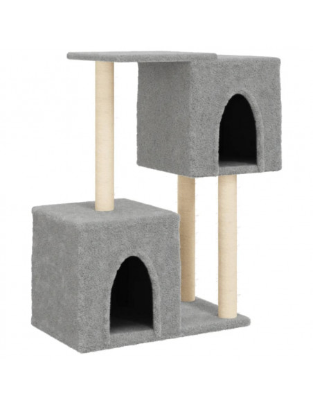 Albero per Gatti con Tiragraffi in Sisal Grigio Chiaro 86 cm