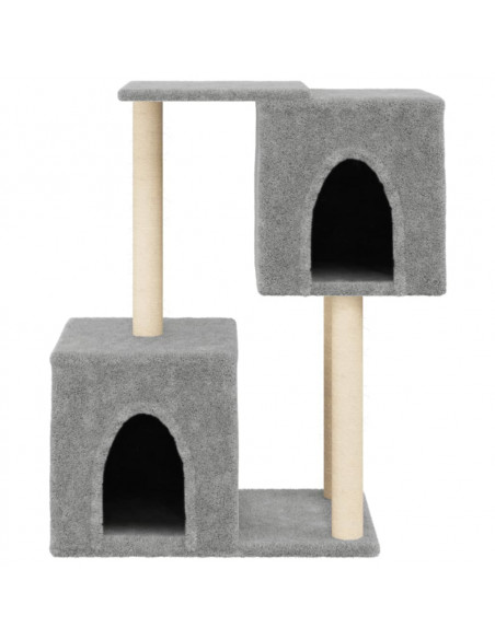 Albero per Gatti con Tiragraffi in Sisal Grigio Chiaro 86 cm