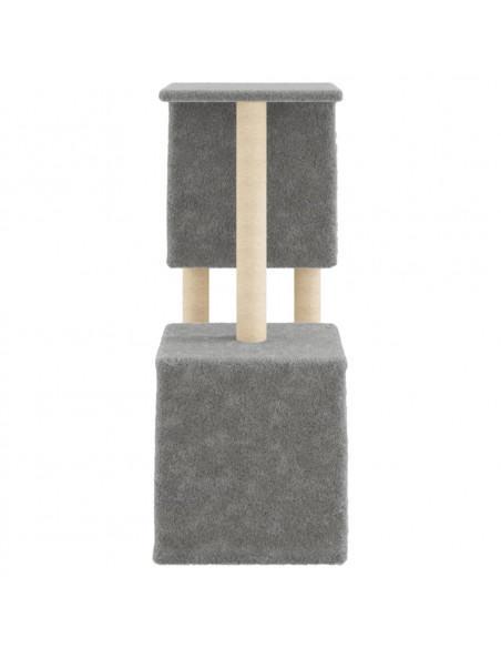 Albero per Gatti con Tiragraffi in Sisal Grigio Chiaro 86 cm