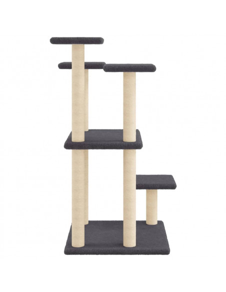 Pali Tiragraffi per Gatti con Piattaforme Grigio Scuro 98,5 cm