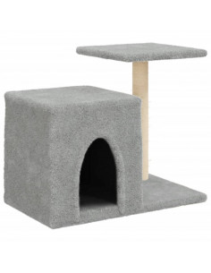 Albero per Gatti con Tiragraffi in Sisal Grigio Chiaro 50,5 cm 2