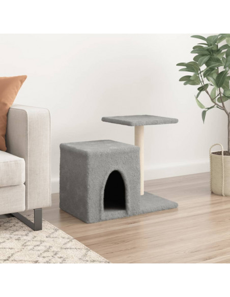 Albero per Gatti con Tiragraffi in Sisal Grigio Chiaro 50,5 cm