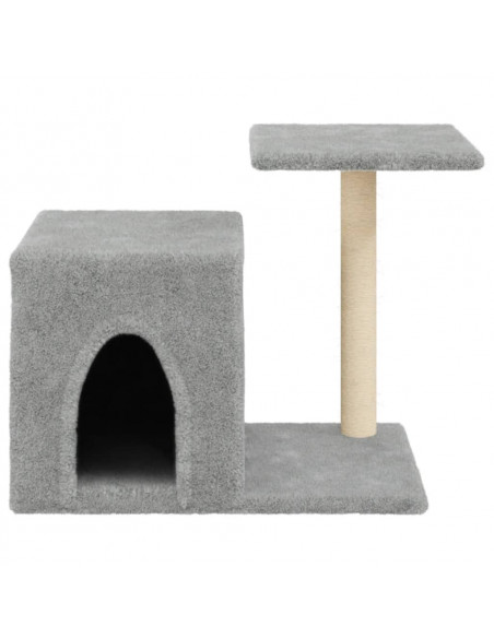 Albero per Gatti con Tiragraffi in Sisal Grigio Chiaro 50,5 cm