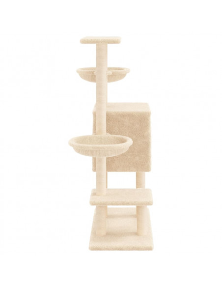 Albero per Gatti con Tiragraffi in Sisal Crema 117 cm