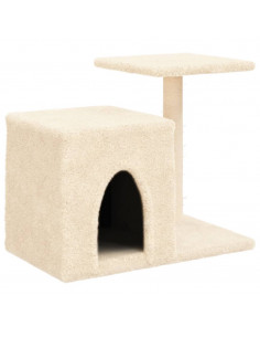 Albero per Gatti con Tiragraffi in Sisal Crema 50,5 cm 2
