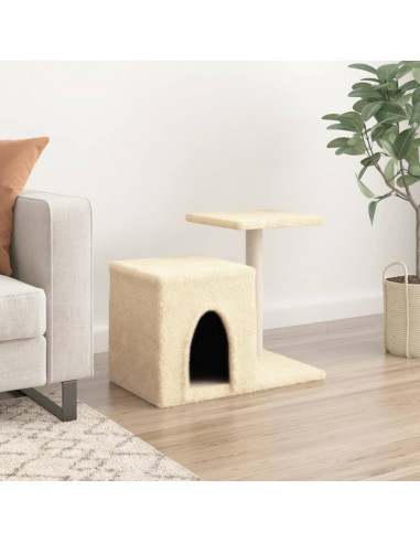 Albero per Gatti con Tiragraffi in Sisal Crema 50,5 cm