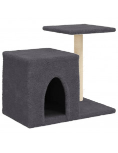 Albero per Gatti con Tiragraffi in Sisal Grigio Scuro 50,5 cm 2