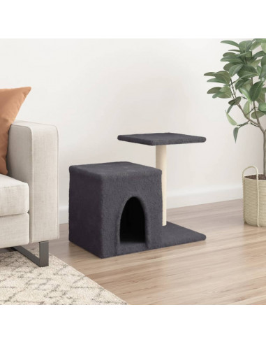 Albero per Gatti con Tiragraffi in Sisal Grigio Scuro 50,5 cm