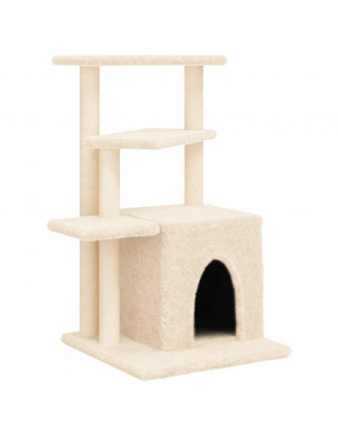 Albero per Gatti con Tiragraffi in Sisal Crema 83,5 cm