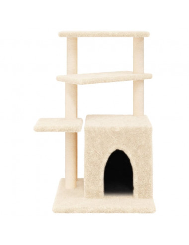Albero per Gatti con Tiragraffi in Sisal Crema 83,5 cm