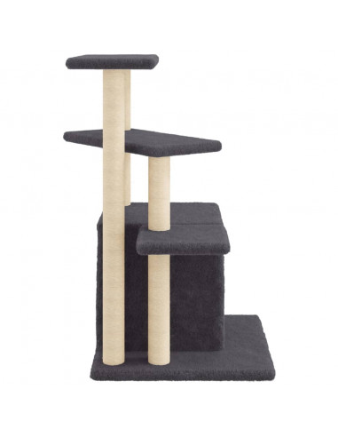 Albero per Gatti con Tiragraffi in Sisal Grigio Scuro 83,5 cm
