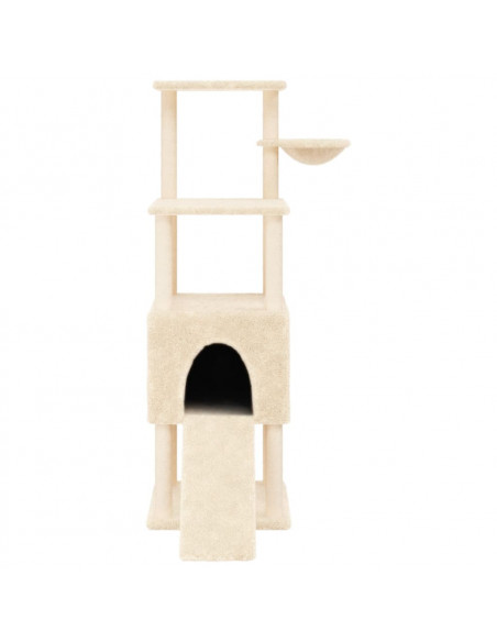 Albero per Gatti con Tiragraffi in Sisal Crema 153 cm