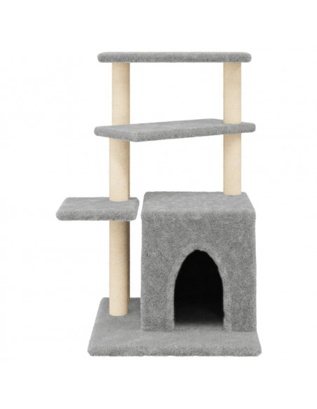Albero per Gatti con Tiragraffi in Sisal Grigio Chiaro 83,5 cm