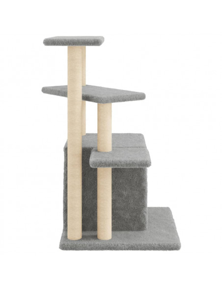 Albero per Gatti con Tiragraffi in Sisal Grigio Chiaro 83,5 cm