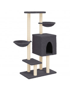 Albero per Gatti con Tiragraffi in Sisal Grigio Scuro 117 cm 2