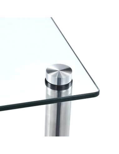 Scaffale a 4 Livelli Trasparente 40x40x100cm in Vetro Temperato