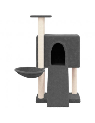 Albero per Gatti con Tiragraffi in Sisal Grigio Scuro 96 cm