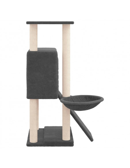 Albero per Gatti con Tiragraffi in Sisal Grigio Scuro 96 cm
