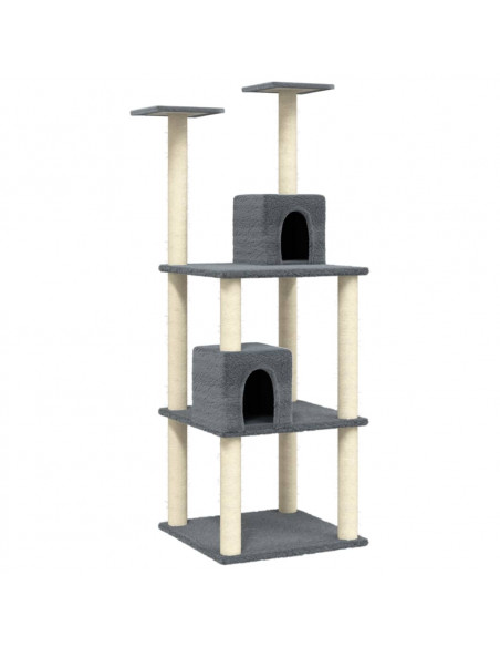 Albero per Gatti con Tiragraffi in Sisal Grigio Scuro 71 cm