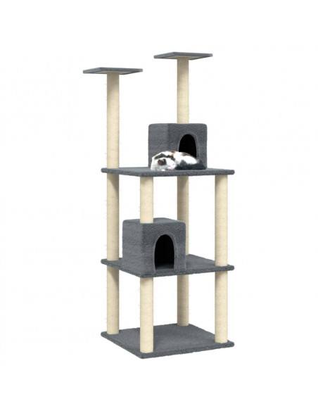 Albero per Gatti con Tiragraffi in Sisal Grigio Scuro 71 cm