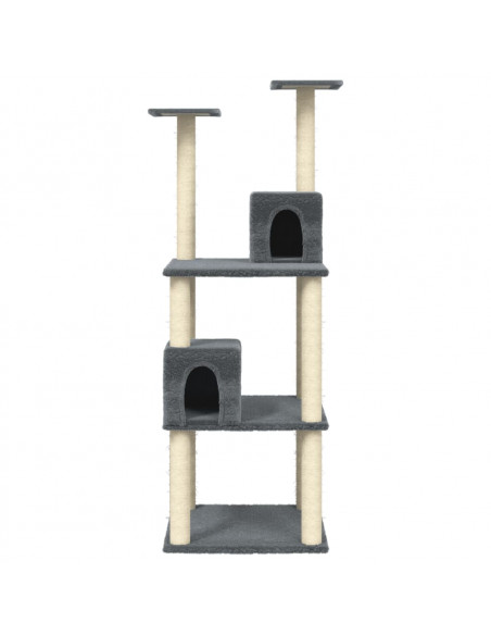 Albero per Gatti con Tiragraffi in Sisal Grigio Scuro 71 cm