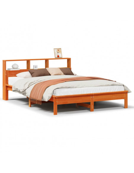 Letto senza Materasso Marrone Cera 160x200 cm in Legno di Pino