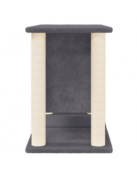 Albero per Gatti con Tiragraffi in Sisal Grigio Scuro 50 cm