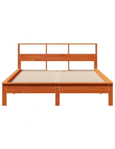 Letto senza Materasso Marrone Cera 160x200 cm in Legno di Pino