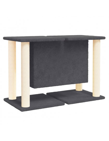 Albero per Gatti con Tiragraffi in Sisal Grigio Scuro 50 cm